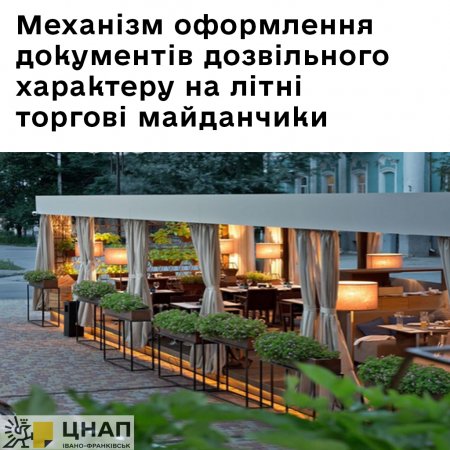 Механізм оформлення документів дозвільного характеру на літні торгові майданчики
