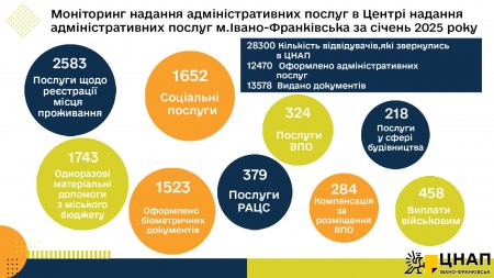 Моніторинг надання адміністративних послуг у січні 2025 року